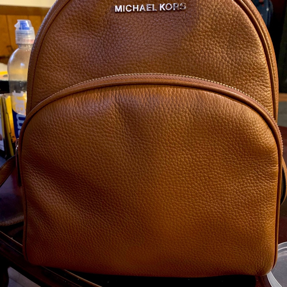 Large Michael Kors brown leather backpack